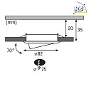 3er-Set LED Einbauspot, 230V, je 6W 3000K 450lm, 3-stufig dimmbar, schwenkbar, Chrom matt