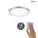 Paulmann LED Recessed Panel AERO VariFit DIM, round, IP44, Ø 17.5cm, 15W 4000K, 3-step dimmable, chrome matt