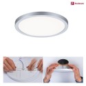 Paulmann LED Recessed Panel AERO VariFit DIM, round, IP44, Ø 17.5cm, 15W 4000K, 3-step dimmable, chrome matt