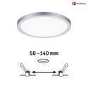 Paulmann LED Recessed Panel AERO VariFit DIM, round, IP44, Ø 17.5cm, 15W 4000K, 3-step dimmable, chrome matt