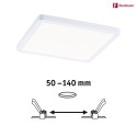 LED Einbau-Panel AREO VariFit 3-STEP-DIM, IP44/20, eckig, 17.5cm, dimmbar mit Lichtschalter, 15W 4000K 1200lm, weiß matt