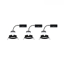 Paulmann recessed luminaire NOVA PLUS COIN rigid, set of 3 IP44, dimmable 6W 470lm 2700K CRI >80