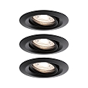 LED Deckeneinbauleuchte NOVA MINI COIN, 3er-Set, 4W, 2700K, 310lm, schwarz matt