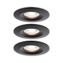 LED Deckeneinbauleuchte NOVA MINI COIN rund, 3er-Set, 4W, 2700K, 310lm, schwarz matt