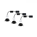 Paulmann LED Deckeneinbauleuchte NOVA MINI PLUS COIN, 3er-Set, 4W, 2700K, dimmbar, schwarz matt