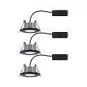 Paulmann Luce da incasso CALLA girevole, Set di 3 IP65, Nero opaco dimmerabile 5W 430 | 550lm 3000K 100 100 CRI >80