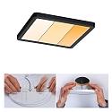 Paulmann LED Einbau-Panel AREO VariFit DTW, IP44/20, eckig, 17.5cm, 15W 4000/3000/2000K 1200lm, Dim-to-Warm (3-stufig), schwarz matt