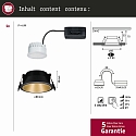 Paulmann Recessed spot LED COLE IP44, fixed, incl. LED COIN Module, 230V, 6.5W 2700K460lm 100, 3-step dimmable, black / gold matt