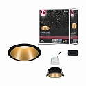 Paulmann Recessed spot LED COLE IP44, fixed, incl. LED COIN Module, 230V, 6.5W 2700K460lm 100, 3-step dimmable, black / gold matt