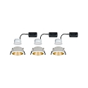 Paulmann Lumire encastre COLE COIN LED rigide, lot de 3 IP44, or mat, blanche gradable 6,5W 460lm 2700K 100 100 CRI >80