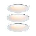 recessed luminaire CYMBAL COIN LED rigid, Dim-To-Warm, set of 3 IP44, white matt dimmable 19