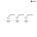 Paulmann 3er-Set Einbauleuchten-Set BASE COIN, IP20, Ø 9cm, 230V, inkl. LED Modul 5W 3000K 370lm 100°, On-Off, schwenkbar, weiß
