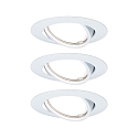 3er-Set Einbauleuchten-Set BASE COIN, IP20, Ø 9cm, 230V, inkl. LED Modul 5W 3000K 370lm 100°, 3step dimmbar, schwenkbar, weiß