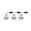 Paulmann outdoor recessed luminaire NOVA PLUS COIN round, swivelling, set of 3 Coin IP65, chrome dimmable
