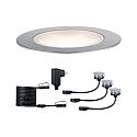 Projecteur encastr PLUG & SHINE FLOOR ECO lot de 3 IP65, argent gradable
