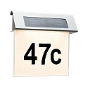 Luce solare del numero civico SPECIAL LINE con batteria, con sensore di luminosit IP44, Acciaio inossidabile