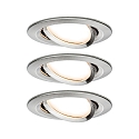 Lumi�re encastr�e NOVA PLUS COIN rond, pivotant, lot de 3 IP23, fer bross� gradable 3x6,8W 2.700K 38� 38�