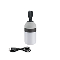 table lamp CLUTCH round, Bluetooth controllable, with USB charging function IP44, grey dimmable