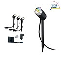 Paulmann Lumière extérieure LED PLUG & SHINE PIKE ZIGBEE lot de 3, RGBW, contrôlable par ZigBee IP44, anthrazit gradable
