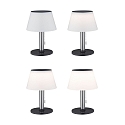 Paulmann LED Solar-Tischleuchte LILLESOL, IP44, 0.8W 3000K 45lm, 3-stufig dimmbar, Edelstahl / Satin