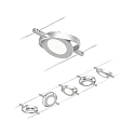 Paulmann wire luminaire ROUNDMAC LED 5-fold, chrome, chrome matt 