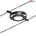 Paulmann LED Seilsystem RoundMac, 5-fach, 12V DC, 5x 4.5W 3000K, inkl. Trafo 60VA, Kunststoff, Schwarz matt / Chrom