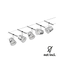 Paulmann Systme de corde WIRE SYSTEMS DC CONE lot de 5 GU5,3, chrome, chrom mat 
