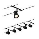Paulmann Systme de corde WIRE SYSTEMS DC CUP lot de 5 GU5,3, chrome, noir mat 