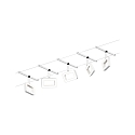 Systme de corde LED WIRE SYSTEMS CORDUO FRAME angulaire, lot de 5, commutable IP20, chrome, blanc mat 