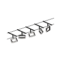 Sistema a corda LED WIRE SYSTEMS CORDUO FRAME angolare, Set di 5, commutabile IP20, Cromo, Nero opaco 