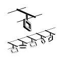 Sistema a corda LED WIRE SYSTEMS CORDUO FRAME angolare, Set di 5, commutabile IP20, Cromo, Nero opaco 