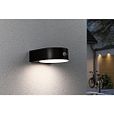 Paulmann solar wall luminaire EILEEN down, round, with sensor IP44, black dimmable