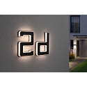 Paulmann Numro de maison lumineux IP44, noir  