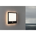 Paulmann Outdoor LED Panel LAMINA PIR, IP44, mit Bewegungsmelder, Eckig, 25x25cm, 230V, 15W 3000K 950lm, wei, Schwarz