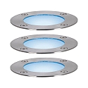 Paulmann LED Outdoor Smart Home Bodeneinbauleuchte FLOOR PLUG & SHINE CH Zigbee, 3er Set, 80, 3x 3,7W, 3000-6500K, 250lm, IP65, silber