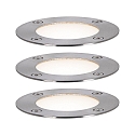 Paulmann LED Outdoor Smart Home Bodeneinbauleuchte FLOOR PLUG & SHINE CH Zigbee, 3er Set, 80, 3x 3,7W, 3000-6500K, 250lm, IP65, silber