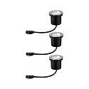 Paulmann LED Outdoor Smart Home Bodeneinbauleuchte FLOOR PLUG & SHINE CH Zigbee, 3er Set, 80, 3x 3,7W, 3000-6500K, 250lm, IP65, silber
