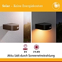 Paulmann Solar LED Au�enwandleuchte EILEEN PIR, IP44, mit PIR-Sensor, Li-Ion Akku, 8 Meter, schwarz, Multi-Modus, 5.5W 2200K 400lm