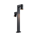 Paletto luminoso KIMU 2 SPOT 2-Lampadine, rispettoso degli insetti IP44, antracite, trasparente 