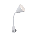 Paulmann Steckerleuchte JUNUS FLEXARM, IP20, 230V, E14 max. 20W (LED), mit Schalter, fr Schuko-Stecker (Typ EF-CEE 7/7), Wei