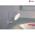 Paulmann clamp lamp VITRIS with switch, with flex arm E14 IP20, white dimmable