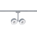 Spot URAIL DOUBLE PELLET LED  2 flammes, chrom mat, blanche gradable
