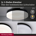Paulmann LED Deckenleuchte AMALIE, IP20, 230V, 18W 2700K 1000lm, 3-Step-Dim, schwarz