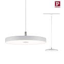 Paulmann 1-phase pendant luminaire HILDOR URail IP20, white dimmable
