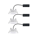 Paulmann 3er-Set Outdoor LED Einbauspot CALLA IP65 DIM, schwenkbar, 230V, je 6.5W 4000K 560lm 100, dimmbar, Wei matt
