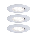 Paulmann Plafonnier encastr CALLA IP65 pivotant, CCT Switch, lot de 3 IP65, blanc mat 