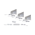 Paulmann Clever Connect Starter set of 3 TRIGO, 12V DC, 2.1W 2700- 6500K, dimmable, nickel brushed
