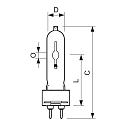 Philips metal halide lamp MASTER COLOUR CDM-T ELITE MINI T19 G12 4200K CRI 90-100  Philips metal halide lamp MASTER COLOUR CDM-T ELITE MINI T19 G12 4200K CRI 90-100