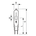 Philips metal halide lamp MASTER COLOUR CDM-TC T14 G8.5 3000K CRI 80-89  Philips metal halide lamp MASTER COLOUR CDM-TC T14 G8.5 3000K CRI 80-89