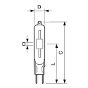 Philips metal halide lamp MASTER COLOUR CDM-TC T14 G8.5 4200K CRI 80-89  Philips metal halide lamp MASTER COLOUR CDM-TC T14 G8.5 4200K CRI 80-89